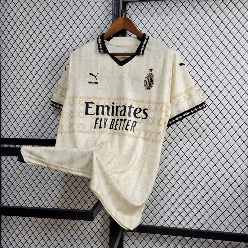 23/24 AC Milan x PLEASURES White Fourth Jersey